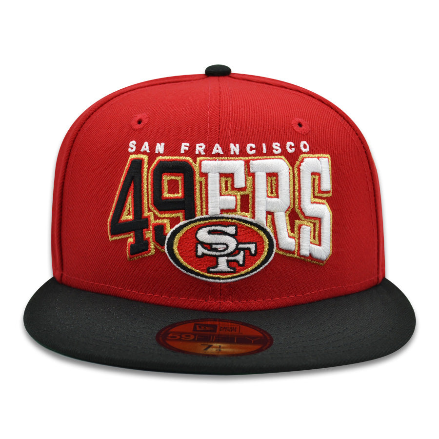 San Francisco 49ers "BANG BANG" Exclusive NFL New Era 59Fifty Fitted Hat -Scarlet/Black