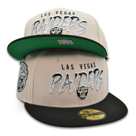 Las Vegas Raiders "THE SILVER & BLACK" Exclusive NFL New Era 59Fifty Fitted Hat -Stone/Black