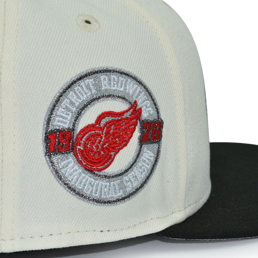 Detroit Red Wings "GORDIE" Exclusive New Era 59Fifty Fitted Hat - Chrome/Black