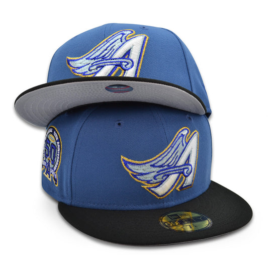 Anaheim Angels "BLUE HALOS" Exclusive New Era 59Fifty Fitted Hat -Indigo/Black