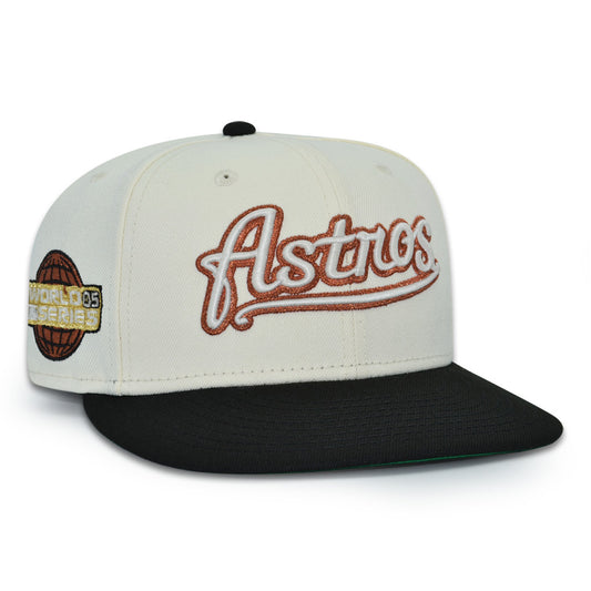 Houston Astros "THE COPPER SCRIPT" Exclusive New Era 59Fifty Fitted Hat - Chrome/Black