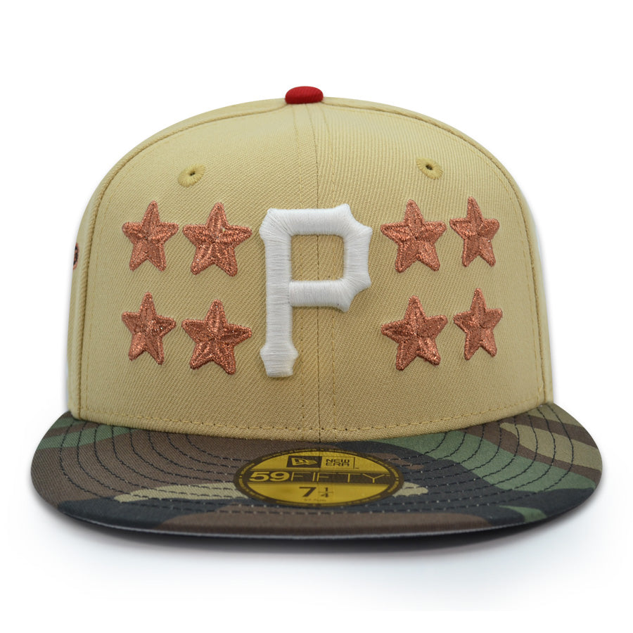 Pittsburgh Pirates "JD PIRATES" Exclusive New Era 59Fifty Fitted Hat -Vegas Gold/Woodland Camo