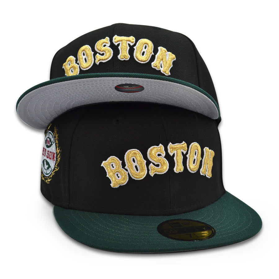 Boston Red Sox "GREEN MACHINE" Exclusive New Era 59Fifty Fitted Hat -Black/Dark Green