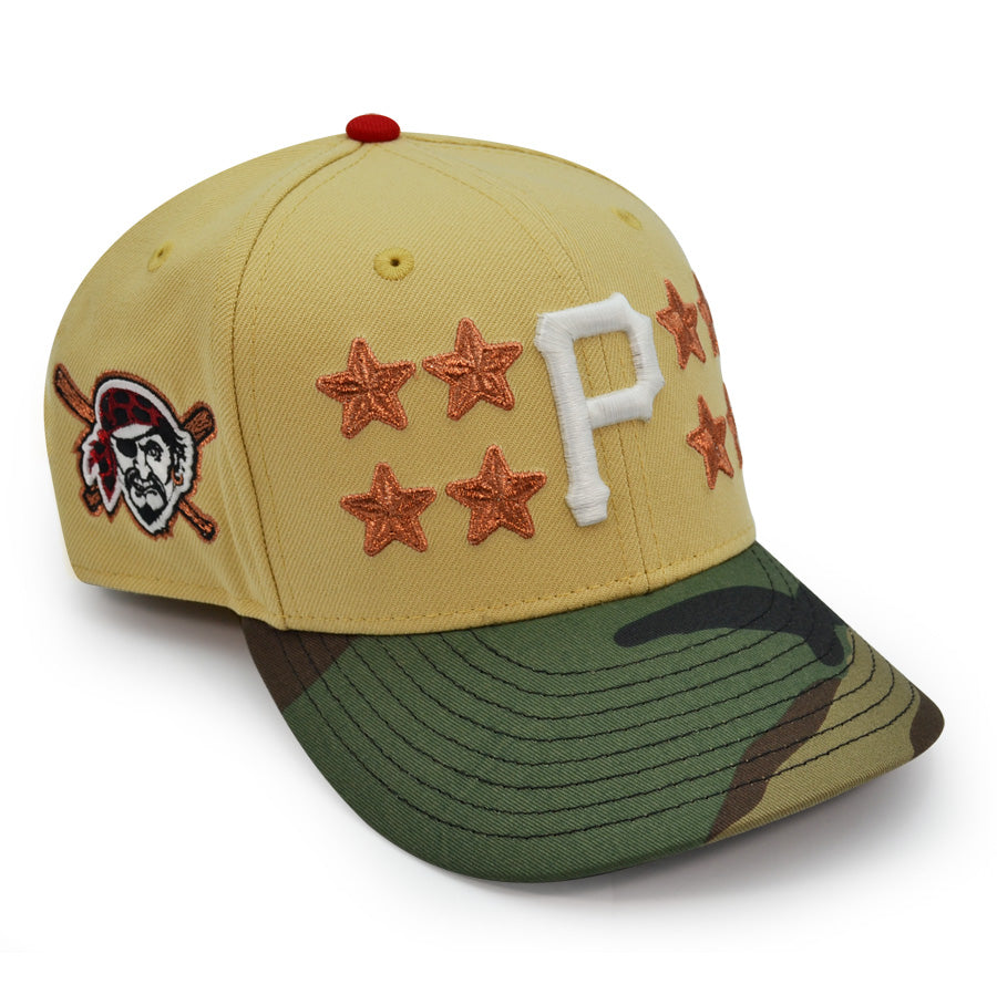 Pittsburgh Pirates "JD PIRATES" Exclusive New Era 59Fifty Fitted Hat -Vegas Gold/Woodland Camo