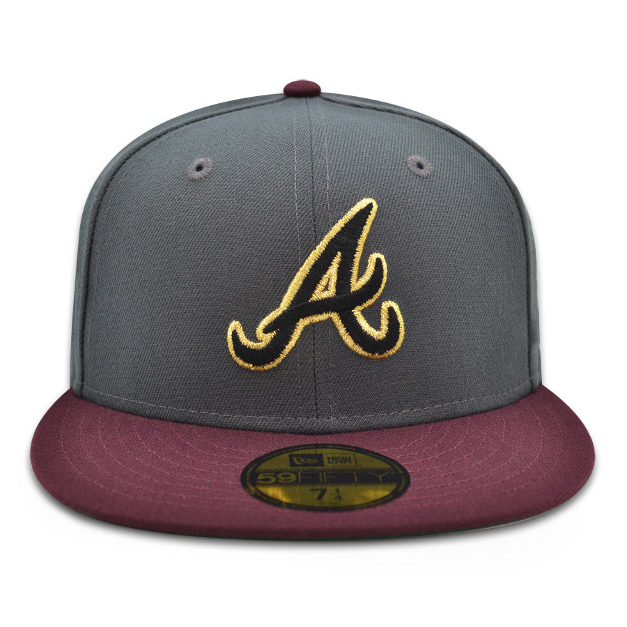 Atlanta Braves "ATL" Exclusive New Era 59Fifty Fitted Hat - Graphite/Maroon