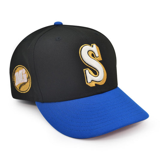 Seattle Mariners 1987 M's Exclusive New Era 59Fifty Fitted Hat - Black/Blue Azure