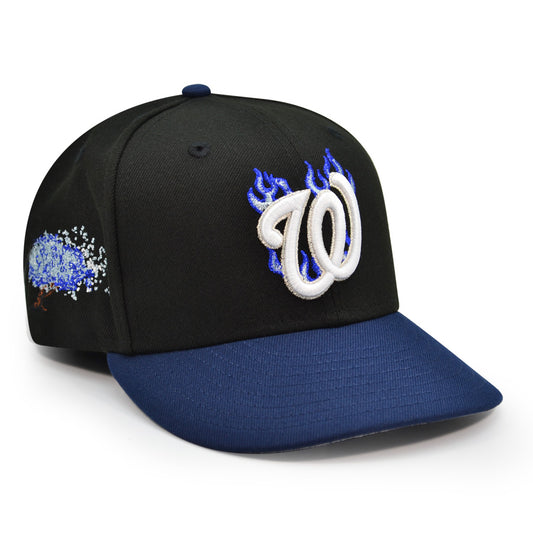 Washington Nationals "BLUE FLAME NATS" Exclusive New Era 59Fifty Fitted Hat - Black/Ocean Side