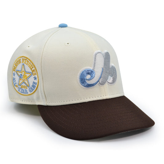 Montreal Expos "LANAKILA HOU AKU" Exclusive New Era 59Fifty Fitted Hat - Chrome/Burntwood