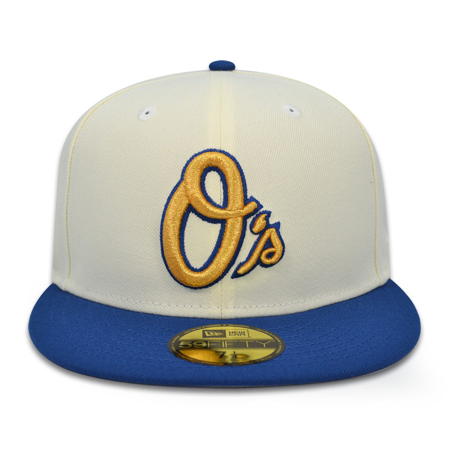 Baltimore Orioles 50th ANNIVERSARY Exclusive New Era 59Fifty Fitted Hat - Chrome/Royal