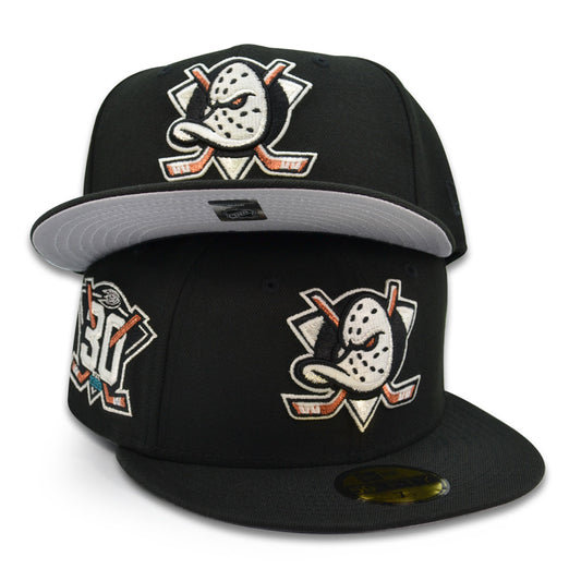 Anaheim Ducks "QUACK ATTACK" Exclusive New Era 59Fifty Fitted Hat - Black