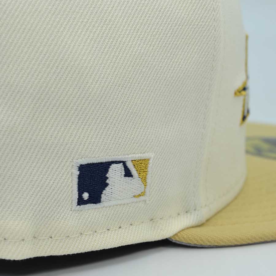 Houston Astros Side Batty Exclusive New Era 59Fifty Fitted Hat - Chrome/Vegas Gold