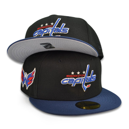 Washington Capitals "ALL CAPS" Exclusive New Era 59Fifty Fitted Hat - Black/Navy