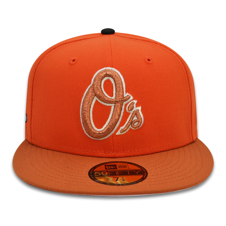 Baltimore Orioles MEMORIAL STADIUM Exclusive New Era 59Fifty Fitted Hat - Orange/Rust