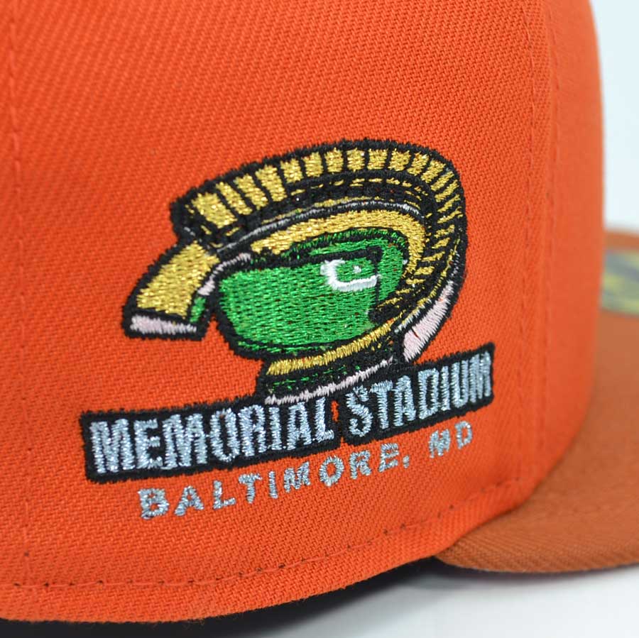 Baltimore Orioles MEMORIAL STADIUM Exclusive New Era 59Fifty Fitted Hat - Orange/Rust