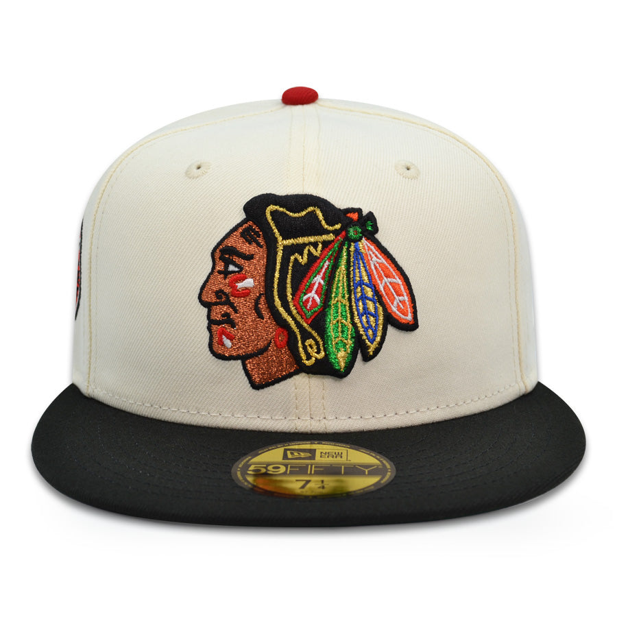 Chicago Blackhawks "WINDY CITY WARRIORS" Exclusive New Era 59Fifty Fitted Hat - Chrome/Black