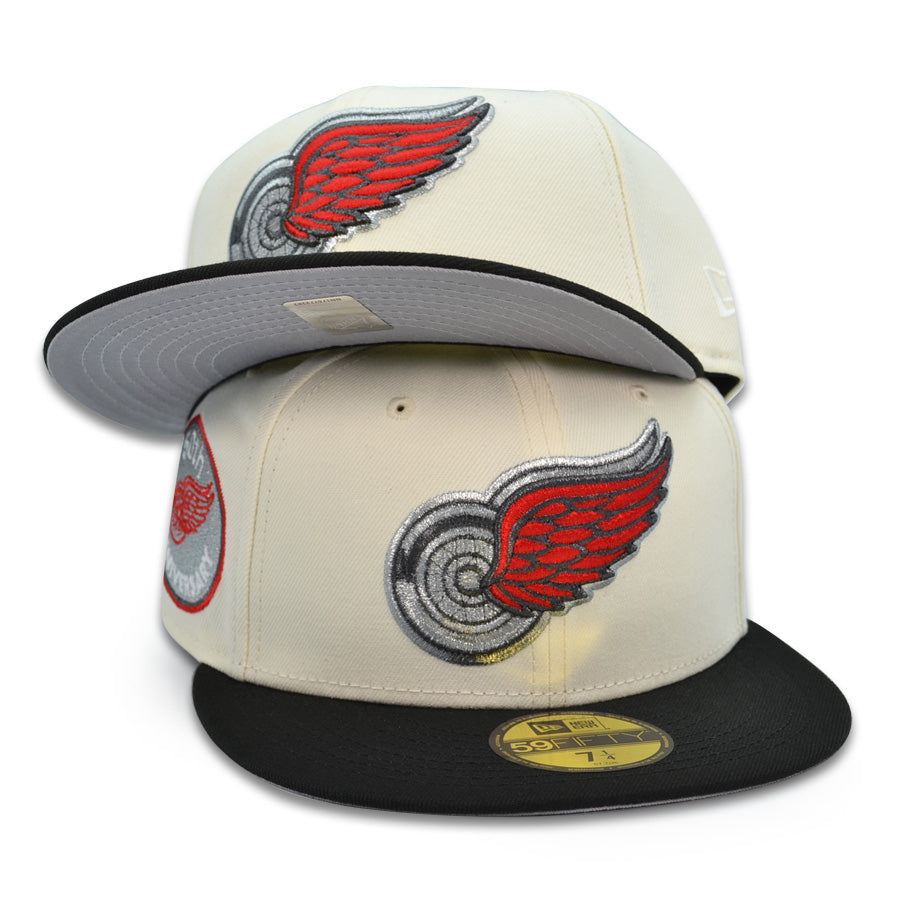 Detroit Redwings "THE CLASSIC" Exclusive New Era 59Fifty Fitted Hat - Chrome/Black