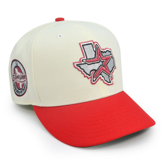 Houston Astros 45 YEARS Exclusive New Era 59Fifty Fitted Hat - Chrome/Front Door Red