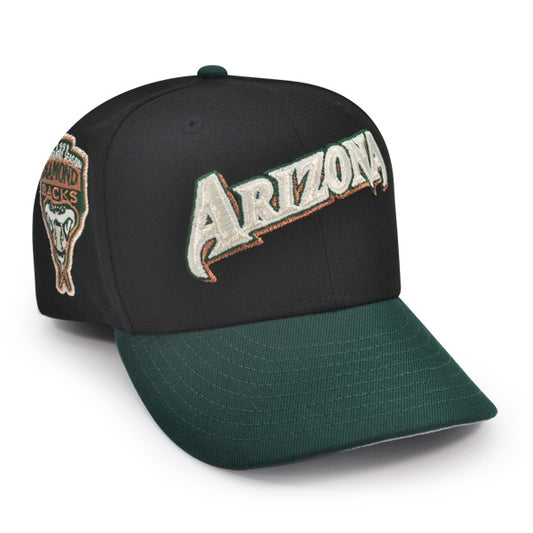 Arizona Diamondbacks 1989 INAUGURAL SEASON Exclusive New Era 59Fifty Fitted Hat - Black/DkGeen