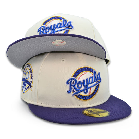 Kansas City Royals "CROWN JEWEL" Exclusive New Era 59Fifty Fitted Hat - Chrome/Purple