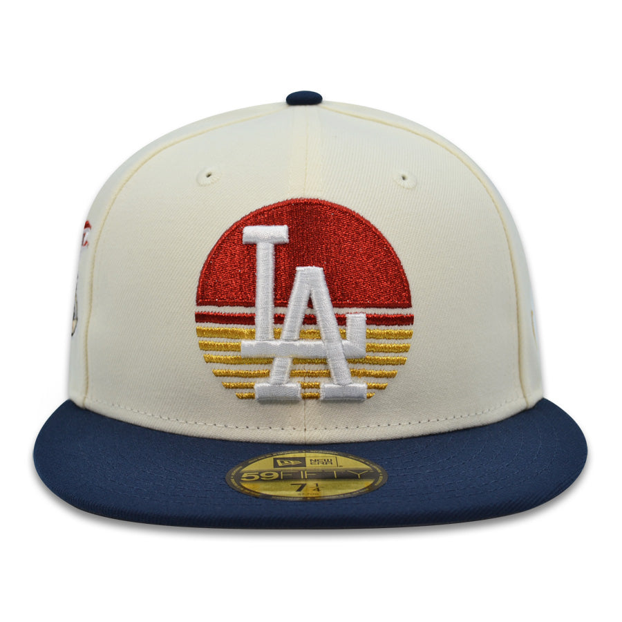 Los Angeles Dodgers "RISING SUN" Othani Exclusive New Era 59Fifty Fitted Hat - Chrome/Navy