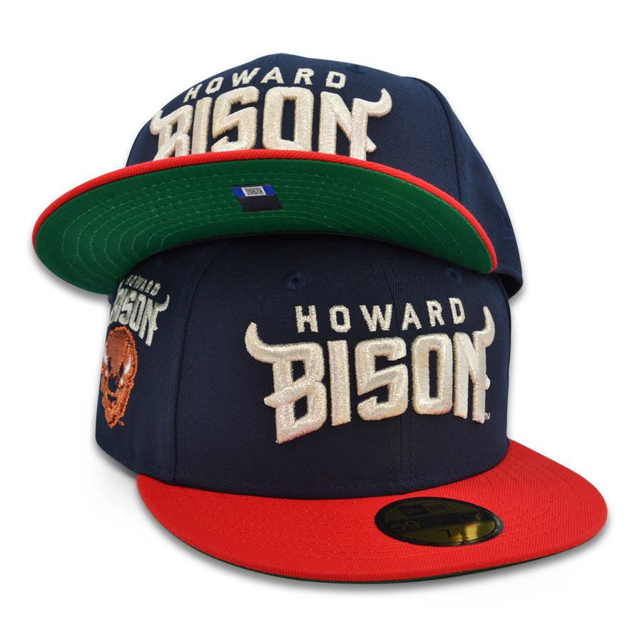 Howard Bison ENRAGED Exclusive New Era 59Fifty Fitted NCAA Hat - Navy/Red