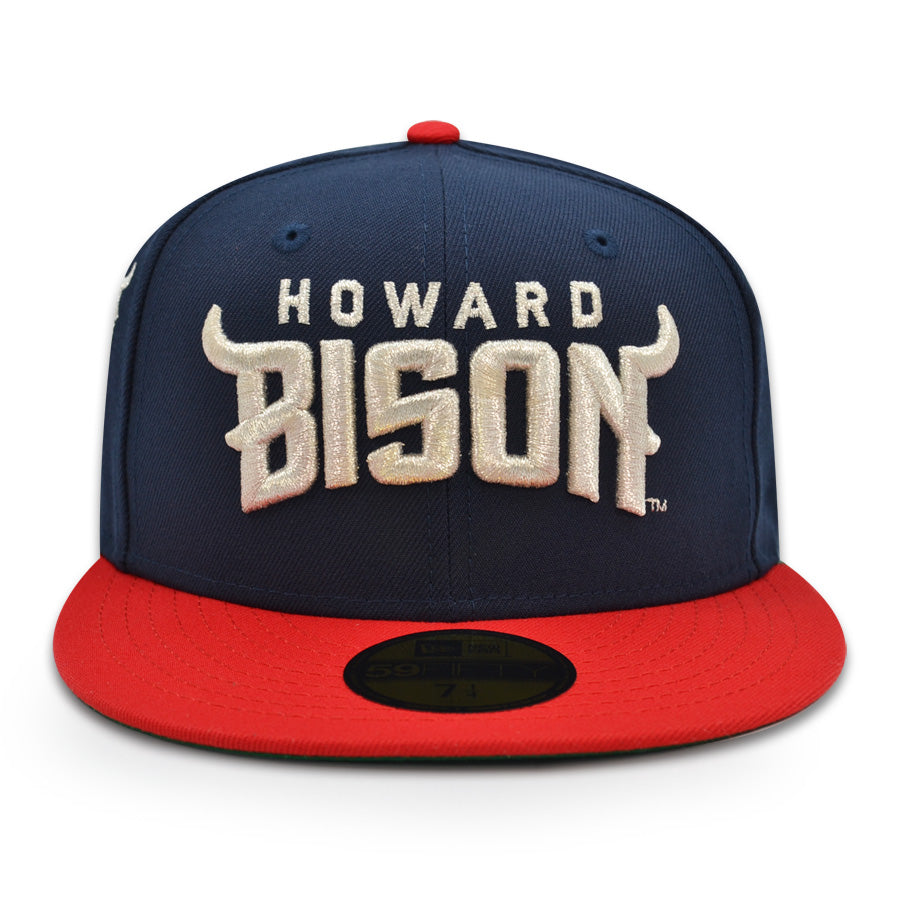 Howard Bison ENRAGED Exclusive New Era 59Fifty Fitted NCAA Hat - Navy/Red