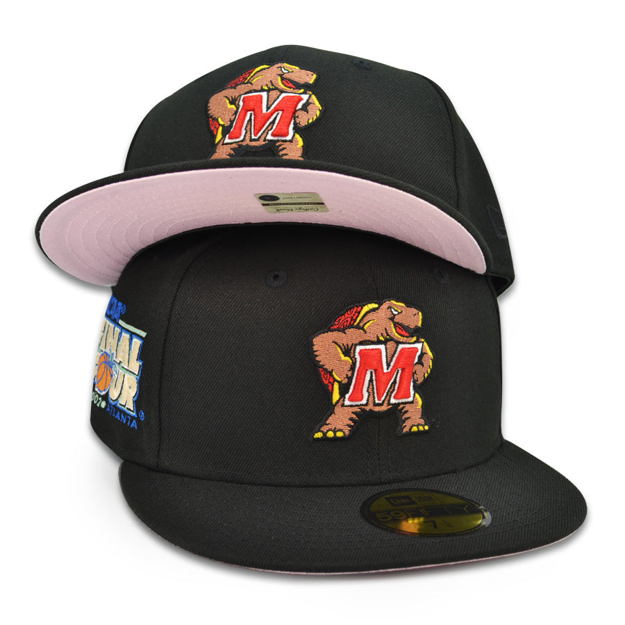 Maryland Terrapins 2002 FINAL FOUR Exclusive New Era 59Fifty Fitted NCAA Hat - Black/Pinky UV