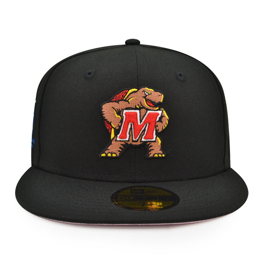 Maryland Terrapins 2002 FINAL FOUR Exclusive New Era 59Fifty Fitted NCAA Hat - Black/Pinky UV