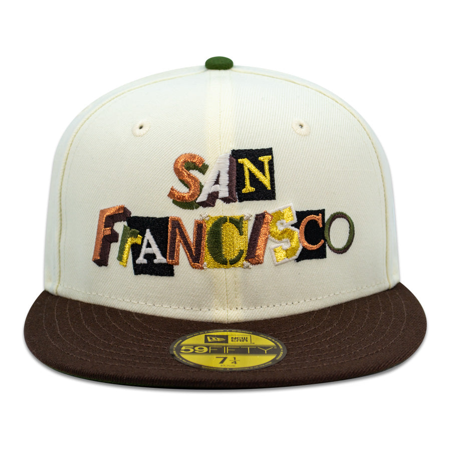 San Francisco Giants "PRIVATE WILLIE" Ransom Notes Exclusive New Era 59Fifty Fitted Hat - Chrome/Burntwood