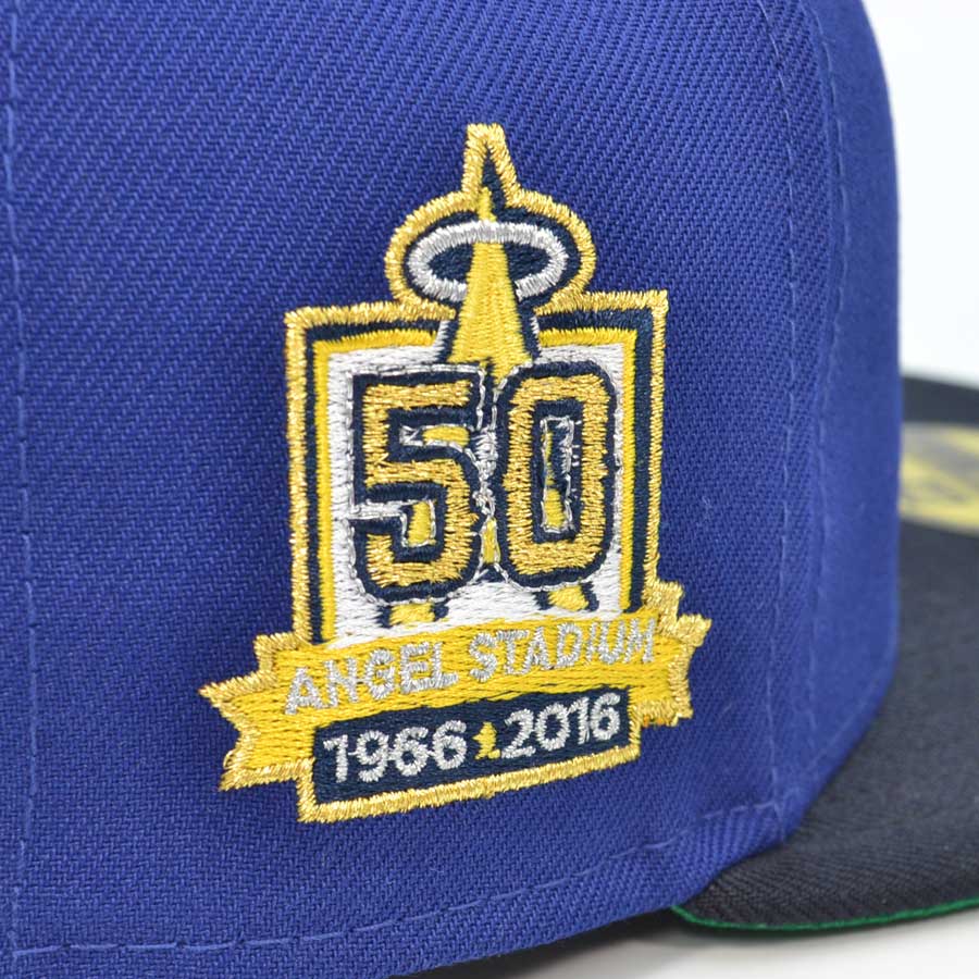 Los Angeles Angels "BLUE ANGELS" 50th Anniversary Exclusive New Era 59Fifty Fitted Hat - Dark Royal/Black