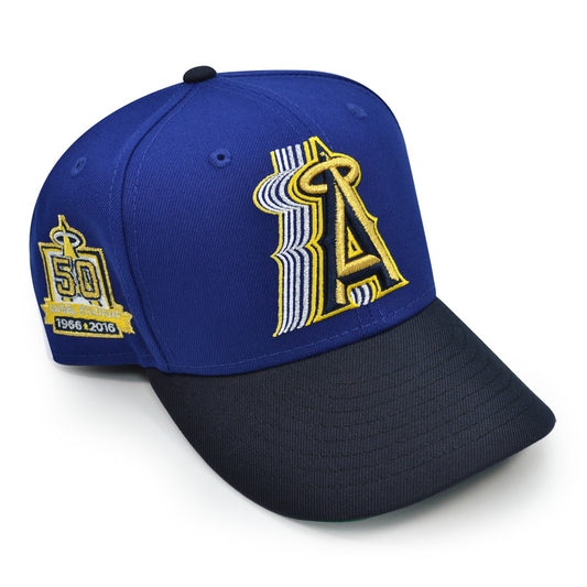 Los Angeles Angels "BLUE ANGELS" 50th Anniversary Exclusive New Era 59Fifty Fitted Hat - Dark Royal/Black