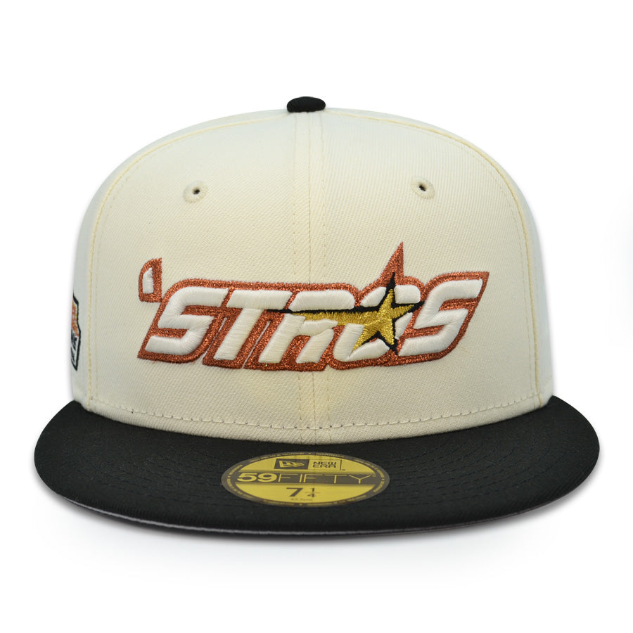 Houston Astros "HFD STROS" Astrodome Exclusive New Era 59Fifty Fitted Hat - Chrome/Black