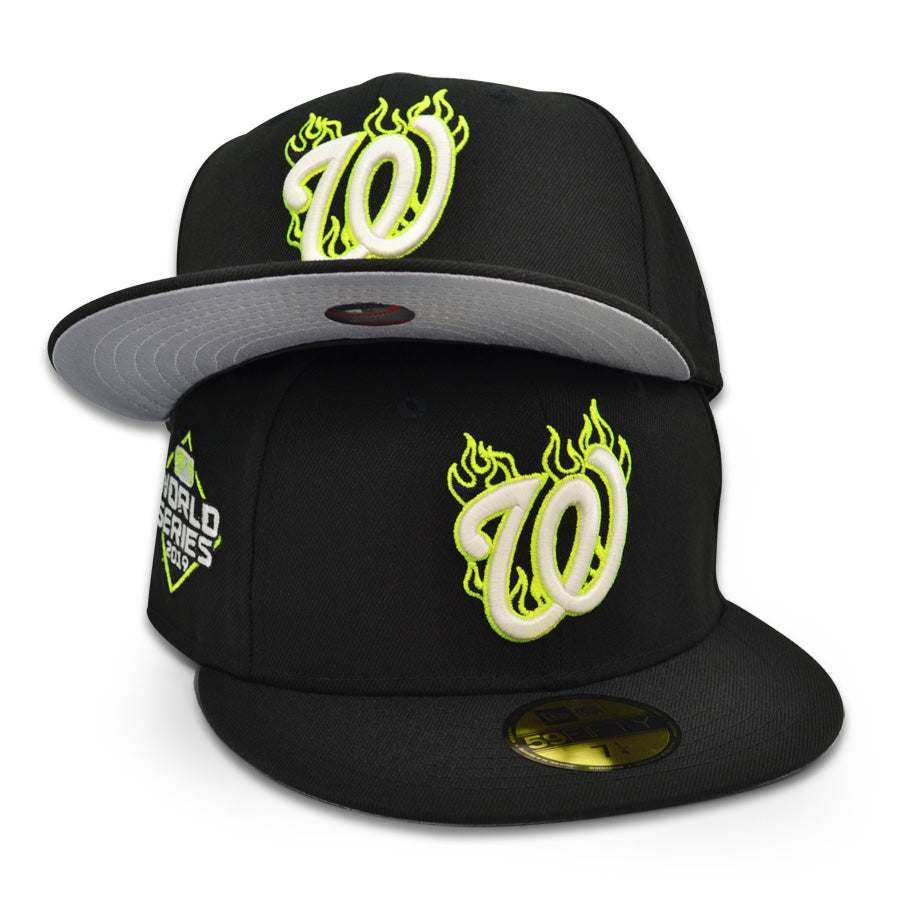 Washington Nationals "CYBER FLAME" Exclusive New Era 59Fifty Fitted Hat - Black