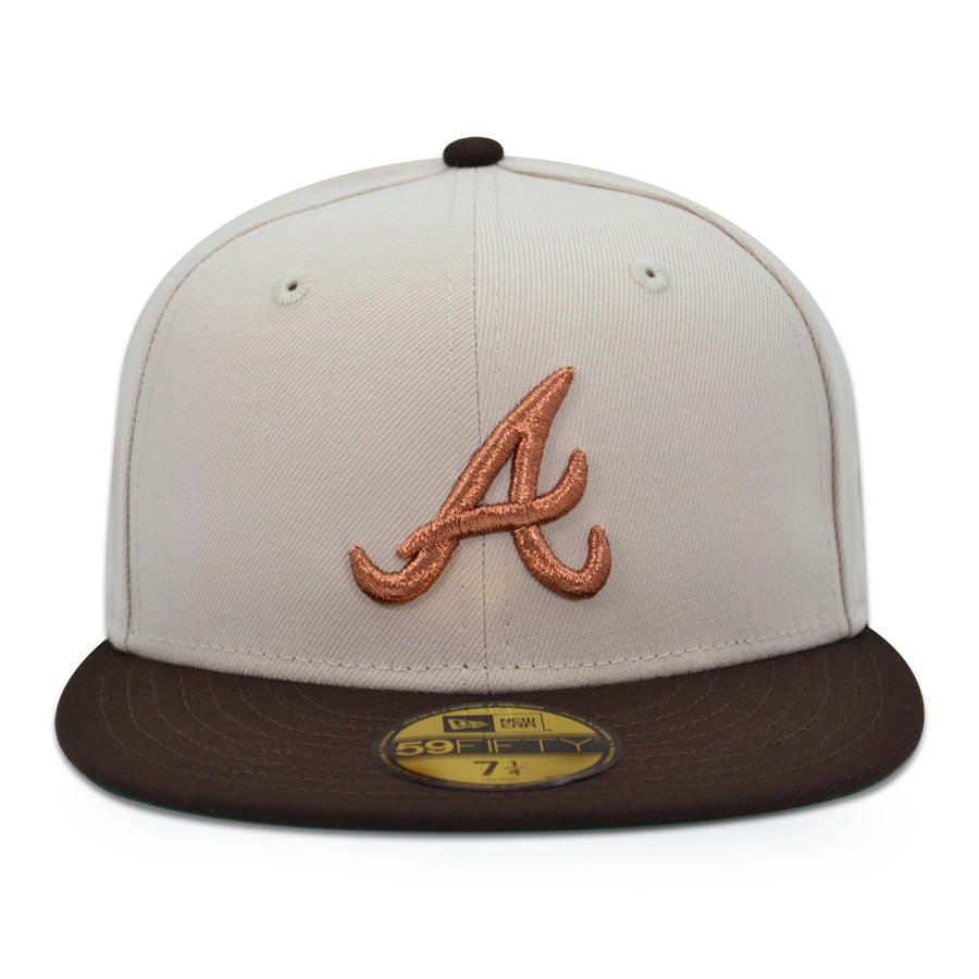 Atlanta Braves "BURNT AMBER" Exclusive New Era 59Fifty Fitted Hat - Stone/Burntwood