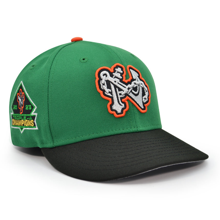 Norfolk Tides "CHESAPEAKE CHAMPS" Exclusive New Era 59Fifty Fitted Hat - Kelly Green/Black