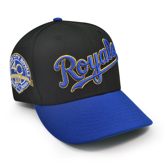 Kansas City Royals 40th ANNIVERSARY Exclusive New Era 59Fifty Fitted Hat - Black/Royal