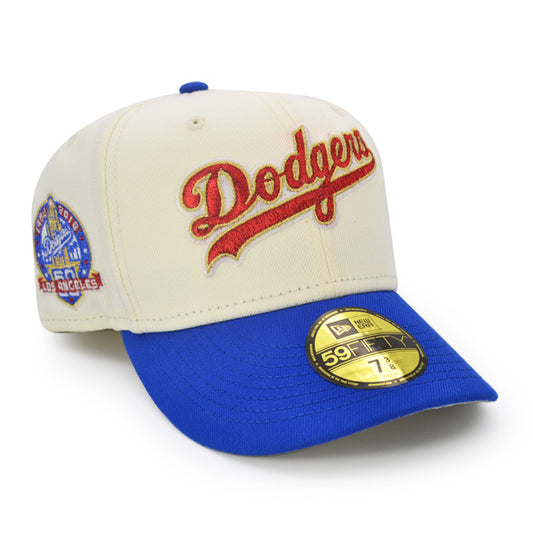 Los Angeles Dodgers 60th ANNIVERSARY Exclusive New Era 59Fifty Fitted Hat –Chrome/Royal