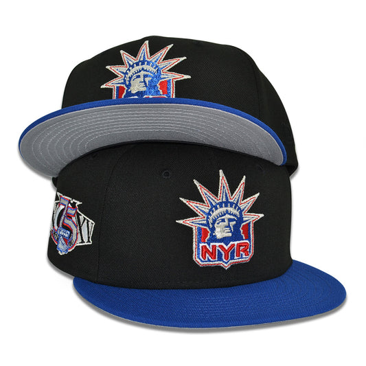 New York Rangers "BLUE DREAM" Exclusive New Era 59Fifty Fitted Hat - Black/Light Royal