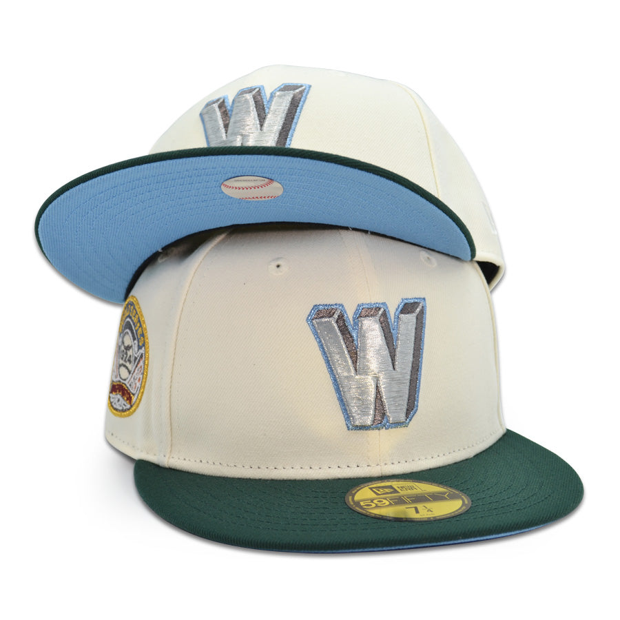 Washington Senators "WORLD CLASS" Exclusive New Era 59Fifty Fitted Hat - Chrome/Pine