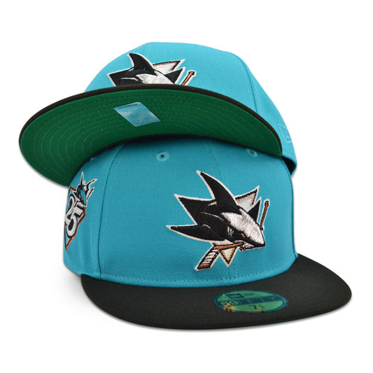 San Jose Shark "THE TANK" Exclusive New Era 59Fifty Fitted Hat - Teal/Black