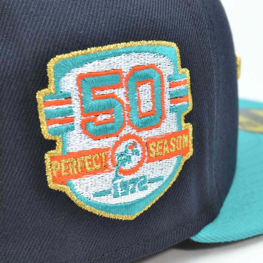 Miami Dolphins "FLIP-UP" Exclusive New Era 59Fifty Fitted Hat - Navy/Teal