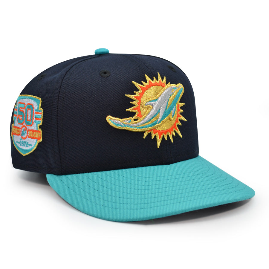 Miami Dolphins "FLIP-UP" Exclusive New Era 59Fifty Fitted Hat - Navy/Teal