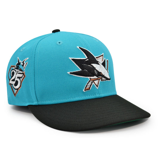 San Jose Shark "THE TANK" Exclusive New Era 59Fifty Fitted Hat - Teal/Black