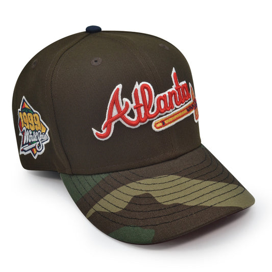 Atlanta Braves 1999 WORLD SERIES Exclusive New Era 59Fifty Fitted Hat - Walnut/Woodland Camo