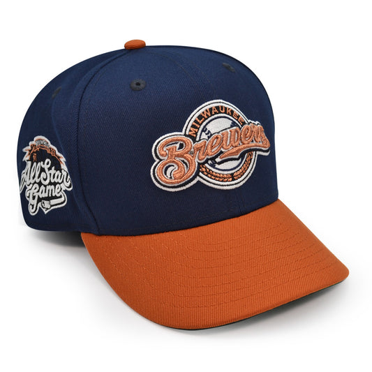 Milwaukee Brewers 2002 ALL-STAR GAME New Era 59Fifty Fitted Hat - Navy/Texas Orange