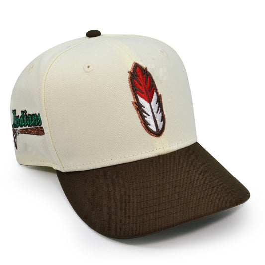 Kinston Indians Exclusive Team Word Mark New Era 59Fifty Fitted Hat - Chrome/Walnut