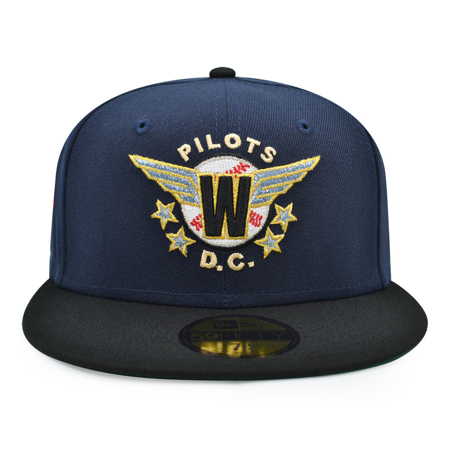 Washington Pilots NEGRO LEAGUE Exclusive New Era 59Fifty Fitted Hat - Navy/Black