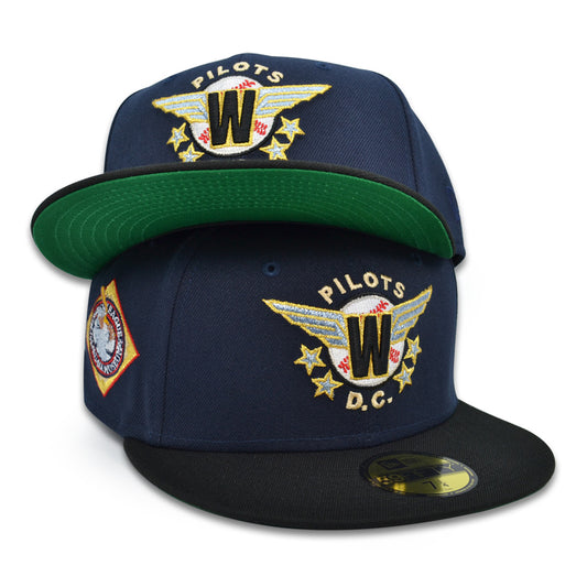 Washington Pilots NEGRO LEAGUE Exclusive New Era 59Fifty Fitted Hat - Navy/Black