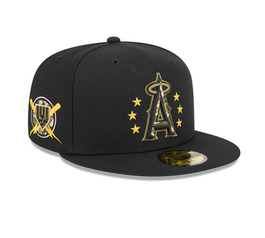 Los Angeles Angels New Era 2024 Armed Forces Day On-Field 59FIFTY Fitted Hat - Black