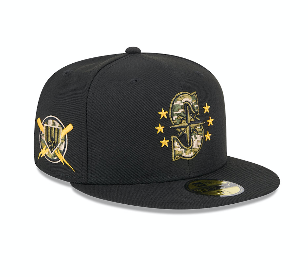 Seattle Mariners New Era 2024 Armed Forces Day On-Field 59FIFTY Fitted Hat - Black